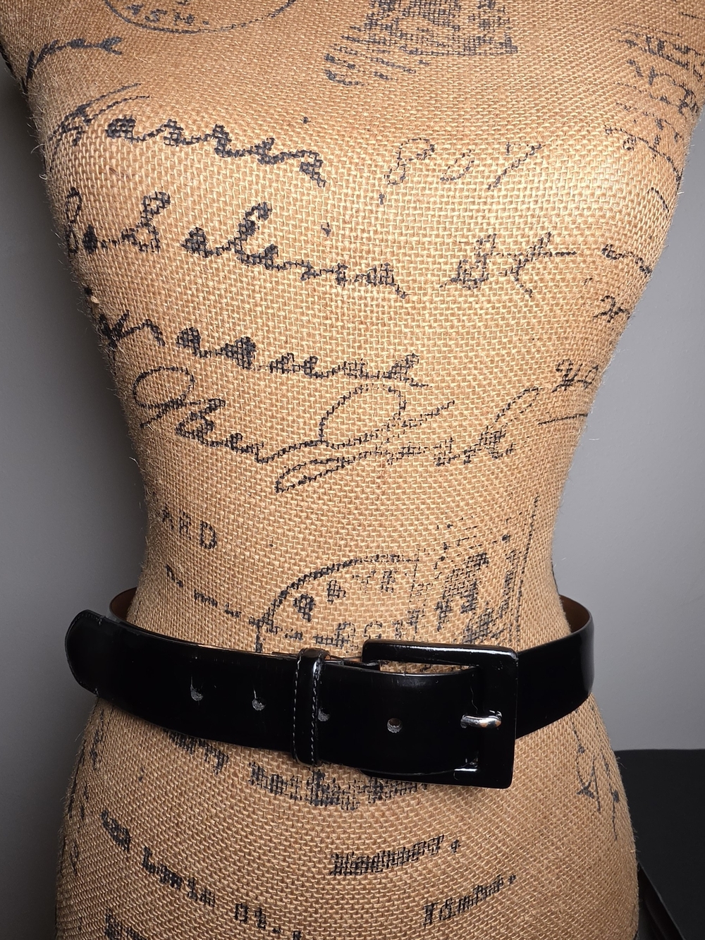 Lauren Ralph Lauren Black Patent Leather Waist Belt
